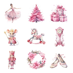 27 Clipart de quebra-nozes de Natal, 3 conjuntos, clipart em aquarela para impressão, JPGs de alta qualidade, download digital, artesanato em papel, diários indesejados