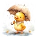 10 Duckling in Rain Clipart, Duckling Rainy, Printable Watercolor ...