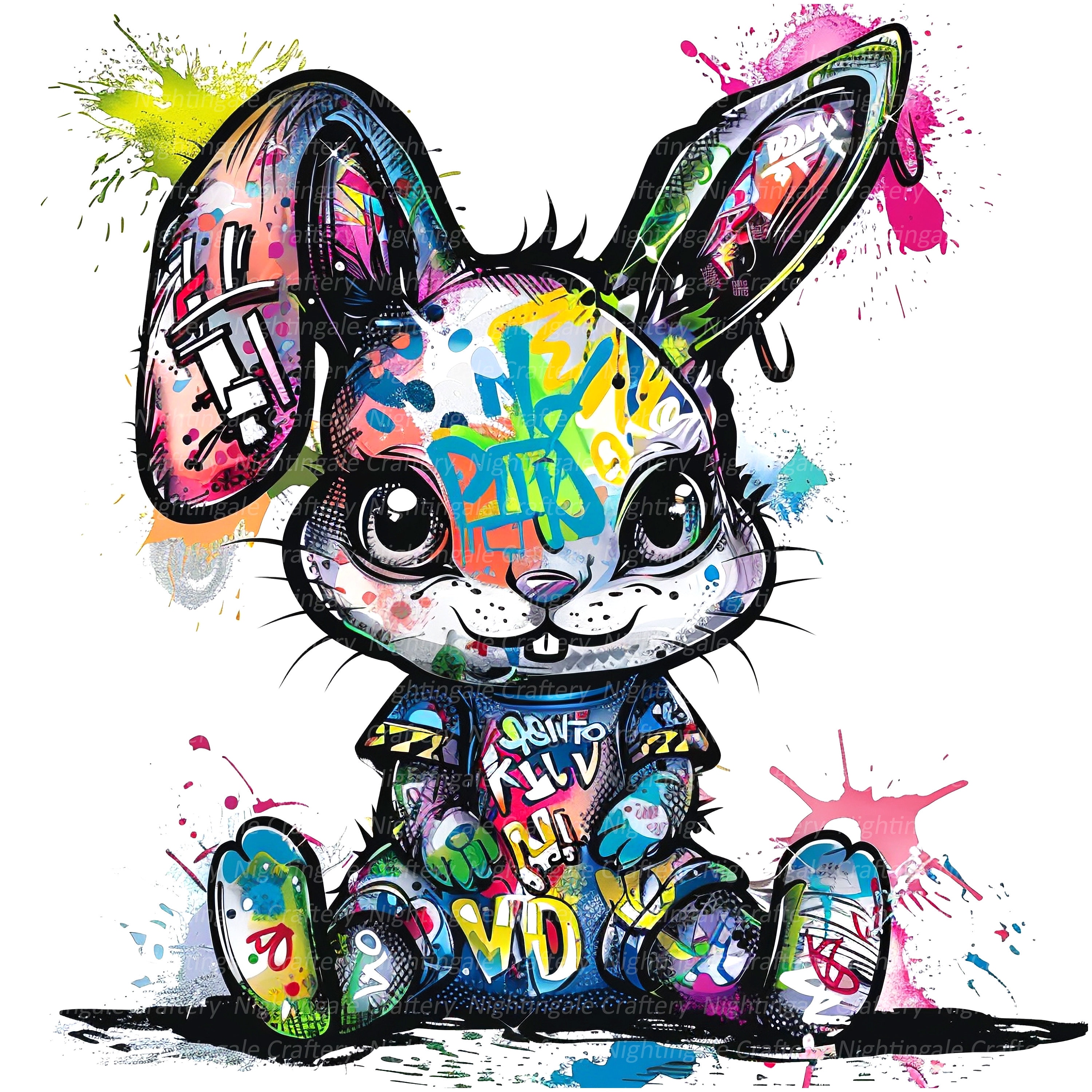11 ウサギのグラフィティ クリップアート、パンク ウサギ クリップ