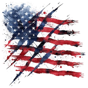 12 Distressed USA Flag Clipart, Grunge USA Flag, Printable Watercolor clipart, High Quality JPGs, Digital download, Paper craft, sublimation