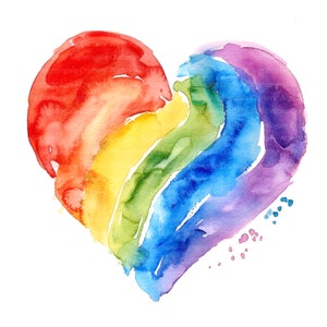 12 cliparts amour, mois de la fierté, Gay, impression LGBTQ, clipart aquarelle imprimable, fichiers JPG de haute qualité, téléchargement numérique, créations en papier, journal indésirable