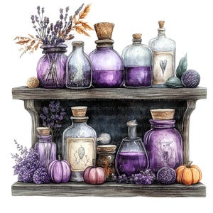 11 Witch Apothecary Clipart, Antique Apothecary, Printable Watercolor clipart, High Quality JPG, Digital download, Paper craft, junk journal