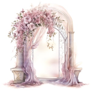 12 Vintage Floral Arch Clipart, clipart acquerello stampabile, JPG di alta qualità, download digitale, artigianato di carta, diari spazzatura