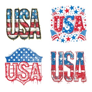 16 USA titel clipart, USA vlag, patriottische titel, afdrukbare aquarel clipart, hoge kwaliteit jpg's, digitale download, Paper Craft, journaling