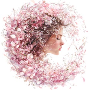 12 cliparts floral déesse, fleurs clipart, clipart aquarelle imprimable, JPG de haute qualité, téléchargement numérique, créations en papier, journaux indésirables
