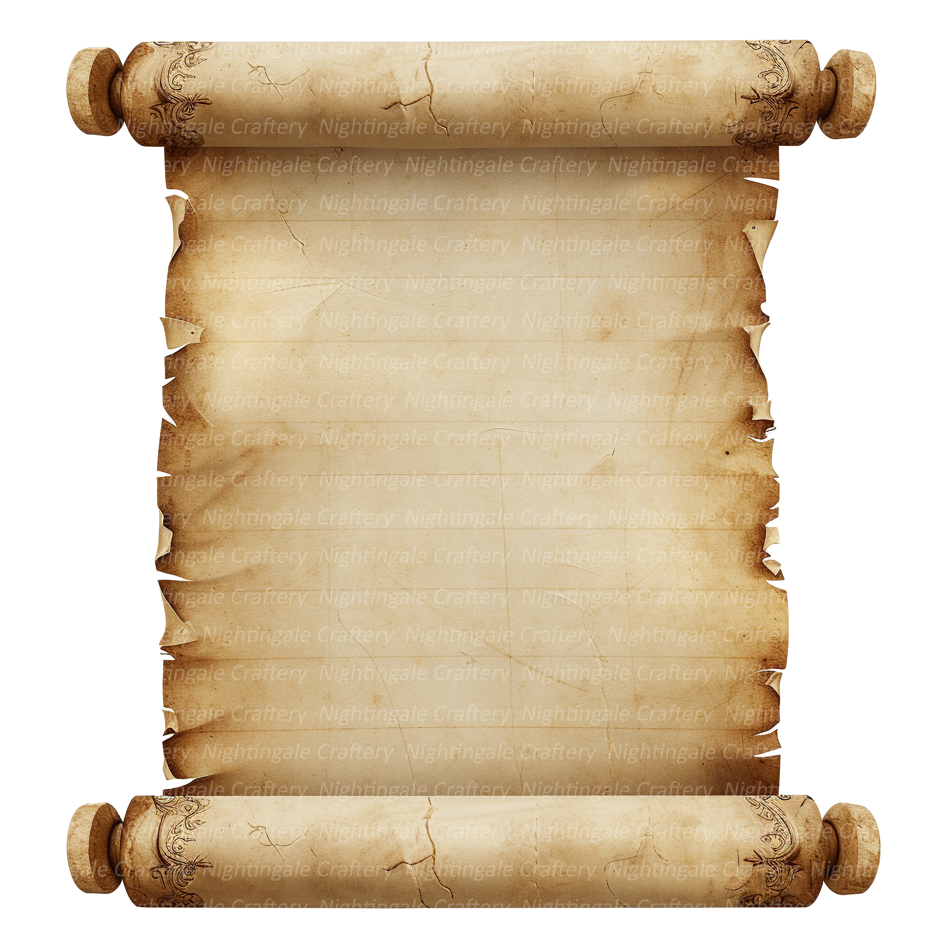 10 Medieval Scroll Clipart, Vintage Scroll, High Quality PNGs, Printable Watercolor clipart, Digital download, Paper craft, junk journals