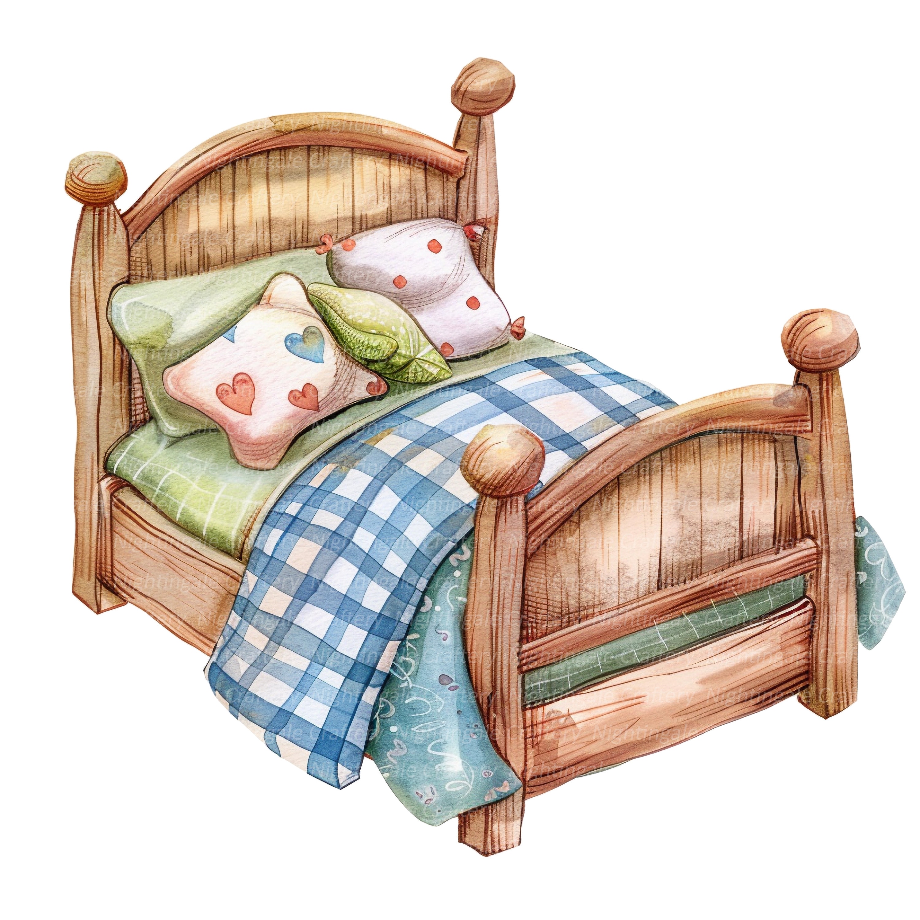 11 Cartoon Bed Clipart, Toy Bed Clipart, Printable Watercolor Clipart, High  Quality Jpgs, Digital Download, Paper Craft, Junk Journal - Etsy Sweden, image size:3000x3000