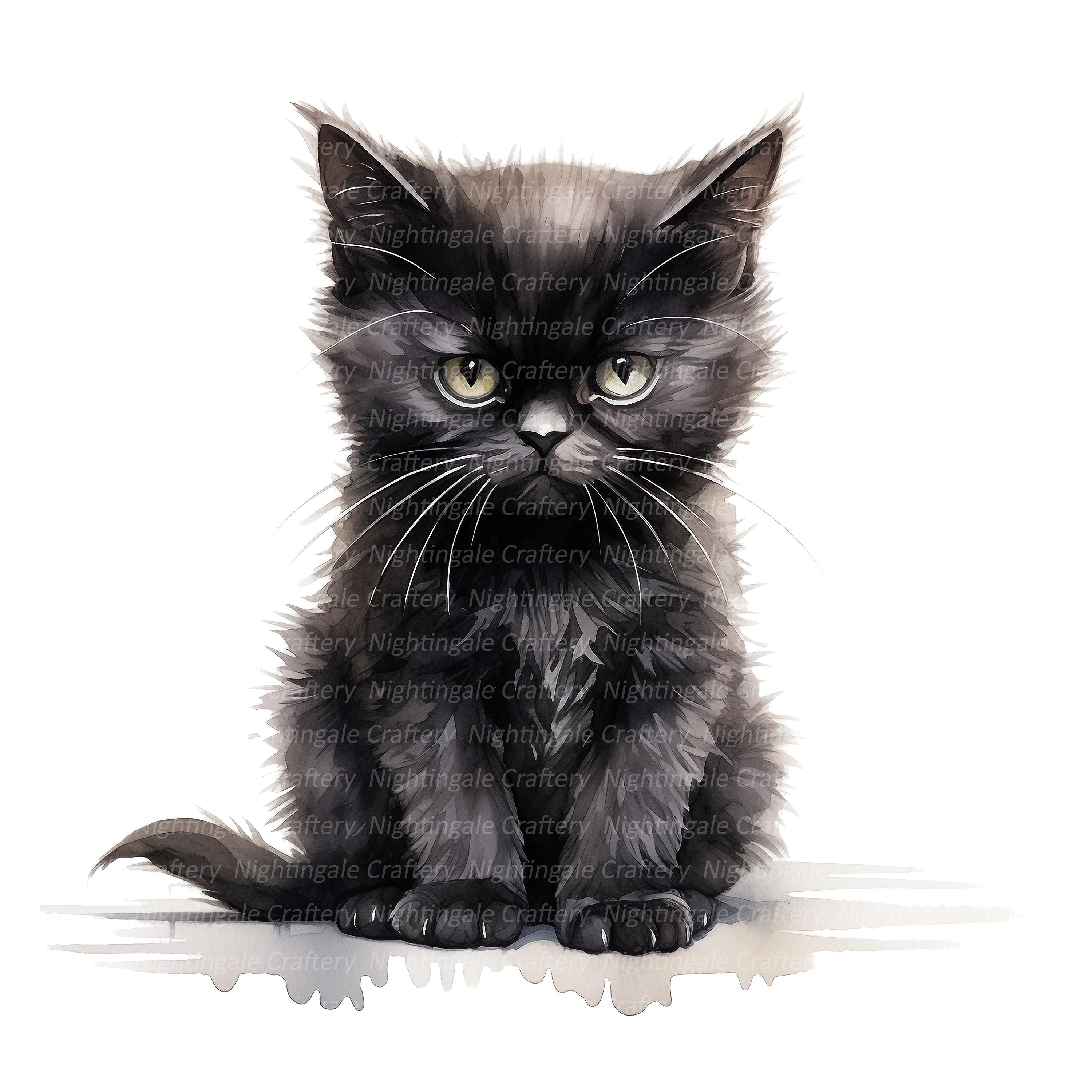 12 imágenes prediseñadas de gatitos gruñones y tristes, imágenes  prediseñadas de gatos, imágenes prediseñadas de acuarela imprimibles,  archivos JPG/PNG de alta calidad, descarga digital, manualidades de papel,  diarios basura - Etsy México, image size:3000x3000