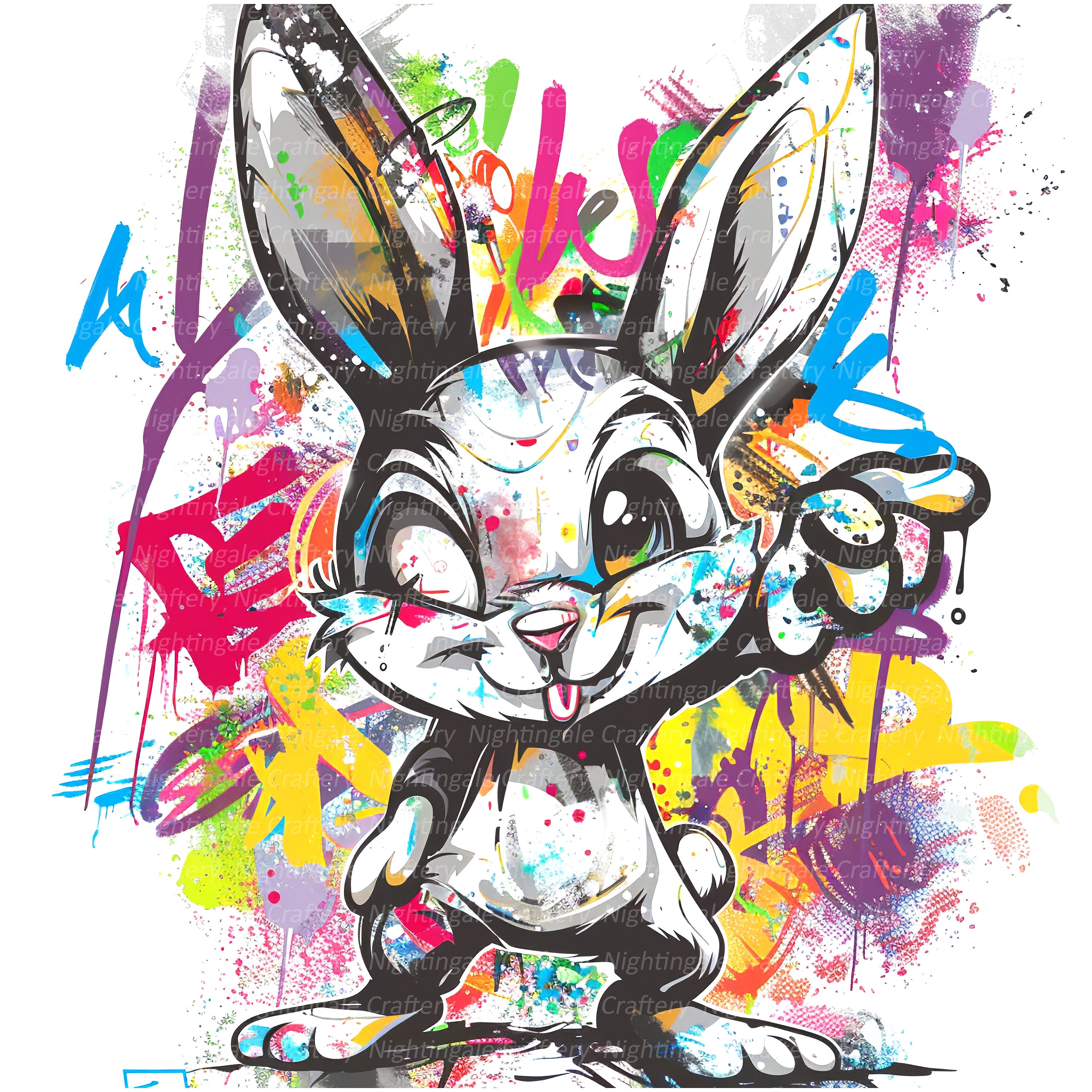 11 うさぎの落書きクリップアート、パンクうさぎクリップアート、印刷