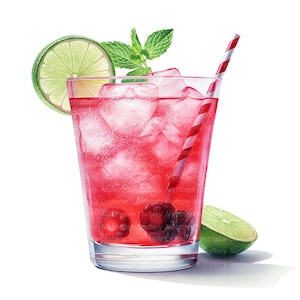 20 Clipart cocktail bar, cocktail alcolici, clipart acquerello stampabile, 13 JPG di alta qualità, download digitale, artigianato con la carta, diario spazzatura