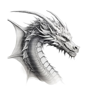 12 drakenprofiel tattoo clipart, drakenkop, afdrukbare aquarel clipart, hoge kwaliteit jpg's, digitale download, Paper Craft, ongewenste tijdschriften