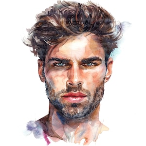 12 man expressief gezicht clipart, gezicht clipart, afdrukbare aquarel clipart, hoge kwaliteit JPG, digitale download, Paper Craft, ongewenste tijdschriften