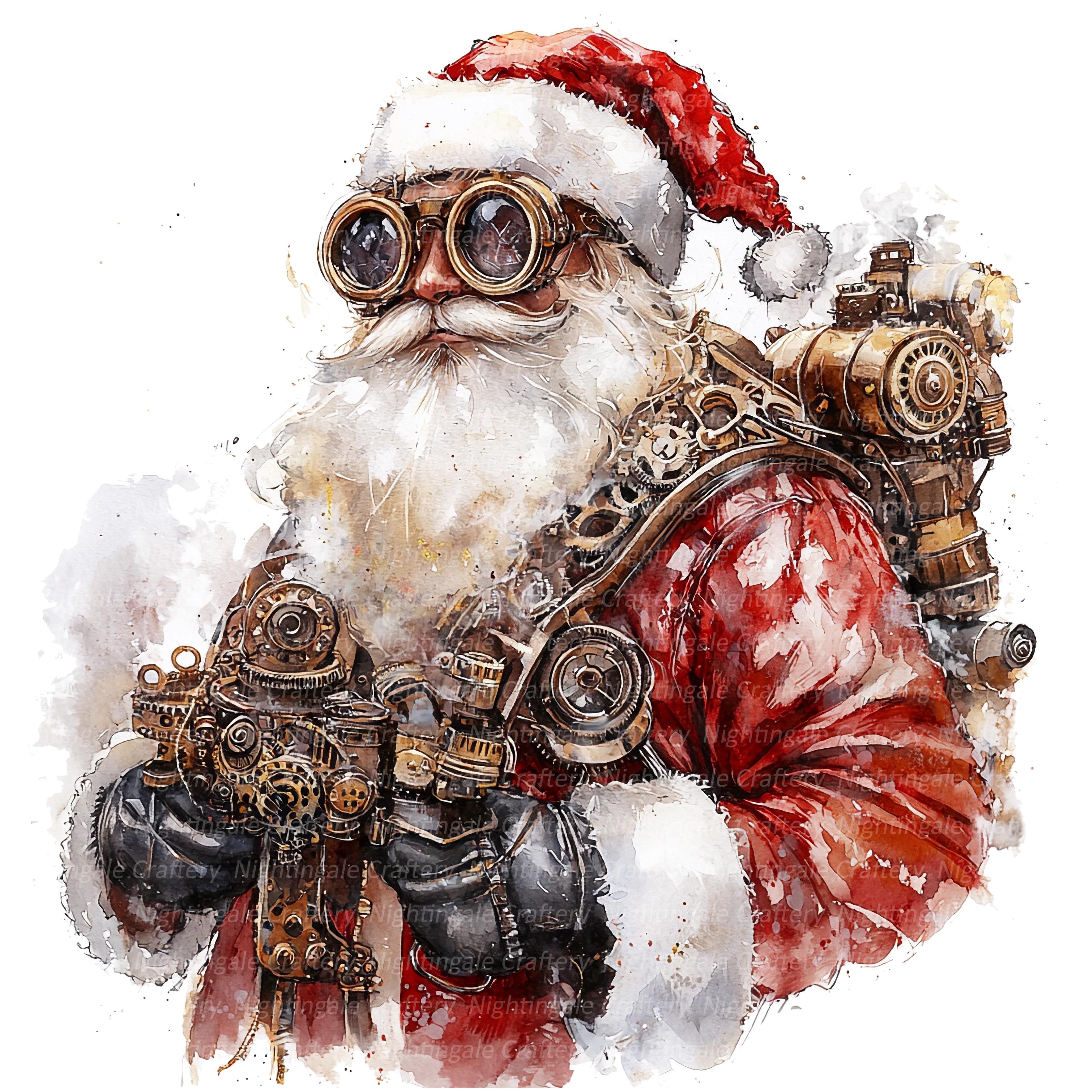 10 スチームパンク サンタクロース クリップアート、クリスマス サンタ