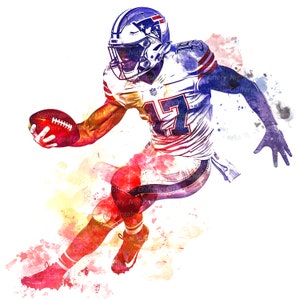 10 imágenes prediseñadas de fútbol americano, jugador de fútbol, imágenes prediseñadas de acuarela imprimibles, PNG de alta calidad, descarga digital, manualidades de papel, sublimación