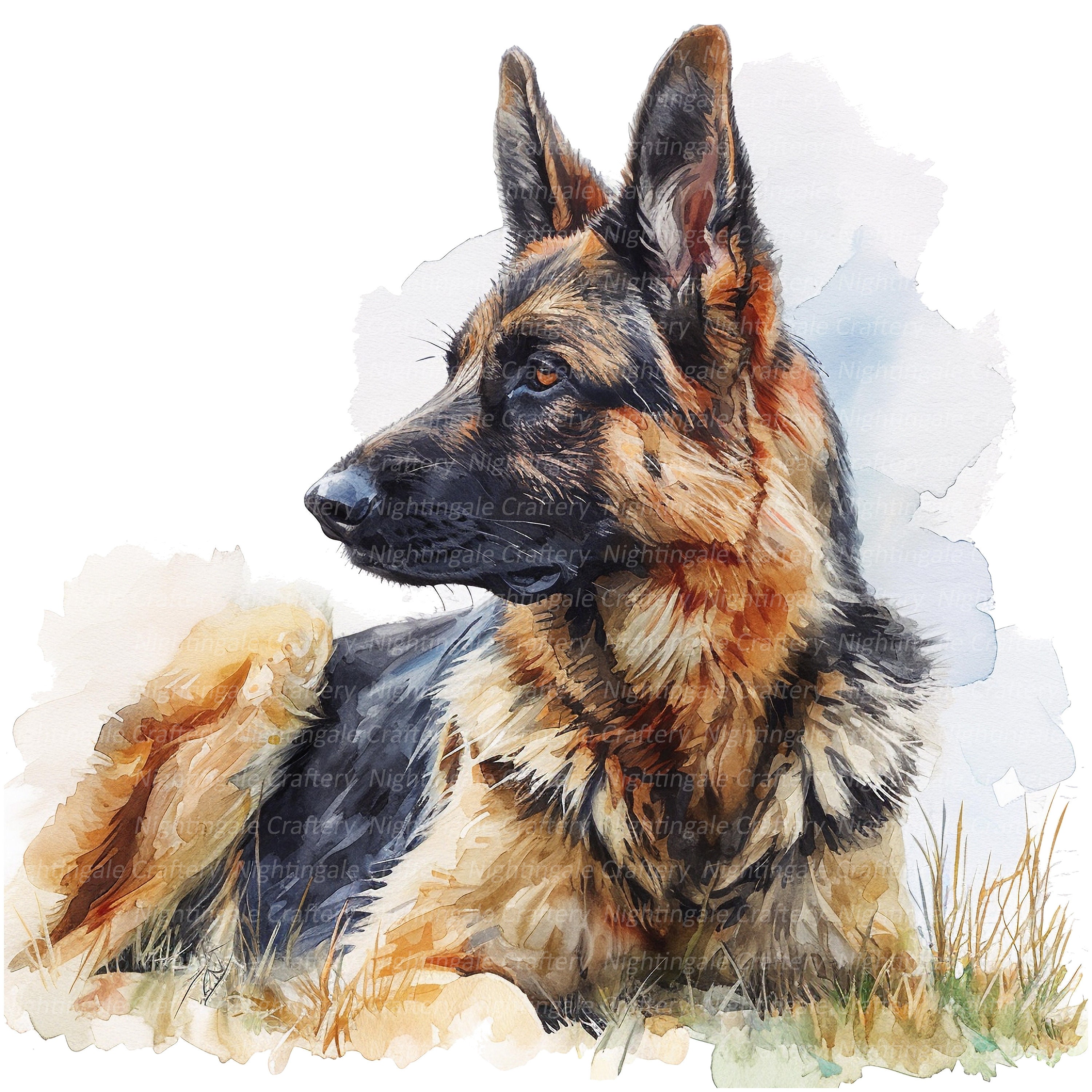 ジャーマン　シェパード　油絵　手描き　原画　油彩画 油絵】リアルな犬（ジャーマン・シェパード）を描く Draw a realistic