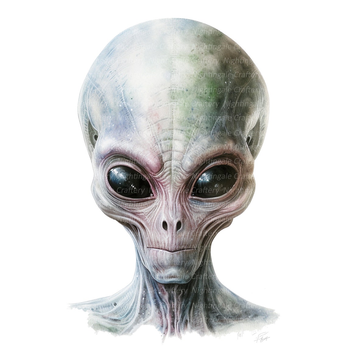 14 Alien Clipart, Aliens Clipart, UFO, Printable Watercolor Clipart ...