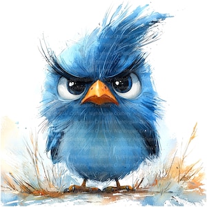 10 cliparts grincheux, oiseau rouge-gorge de Noël, clipart aquarelle imprimable, fichiers JPG de haute qualité, téléchargement numérique, créations en papier, journal de bordel