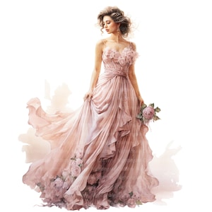 12 cliparts filles Fashion, Shabby Chic Clipart, clipart aquarelle imprimable, fichiers JPG de haute qualité, téléchargement numérique, créations en papier, journaux indésirables