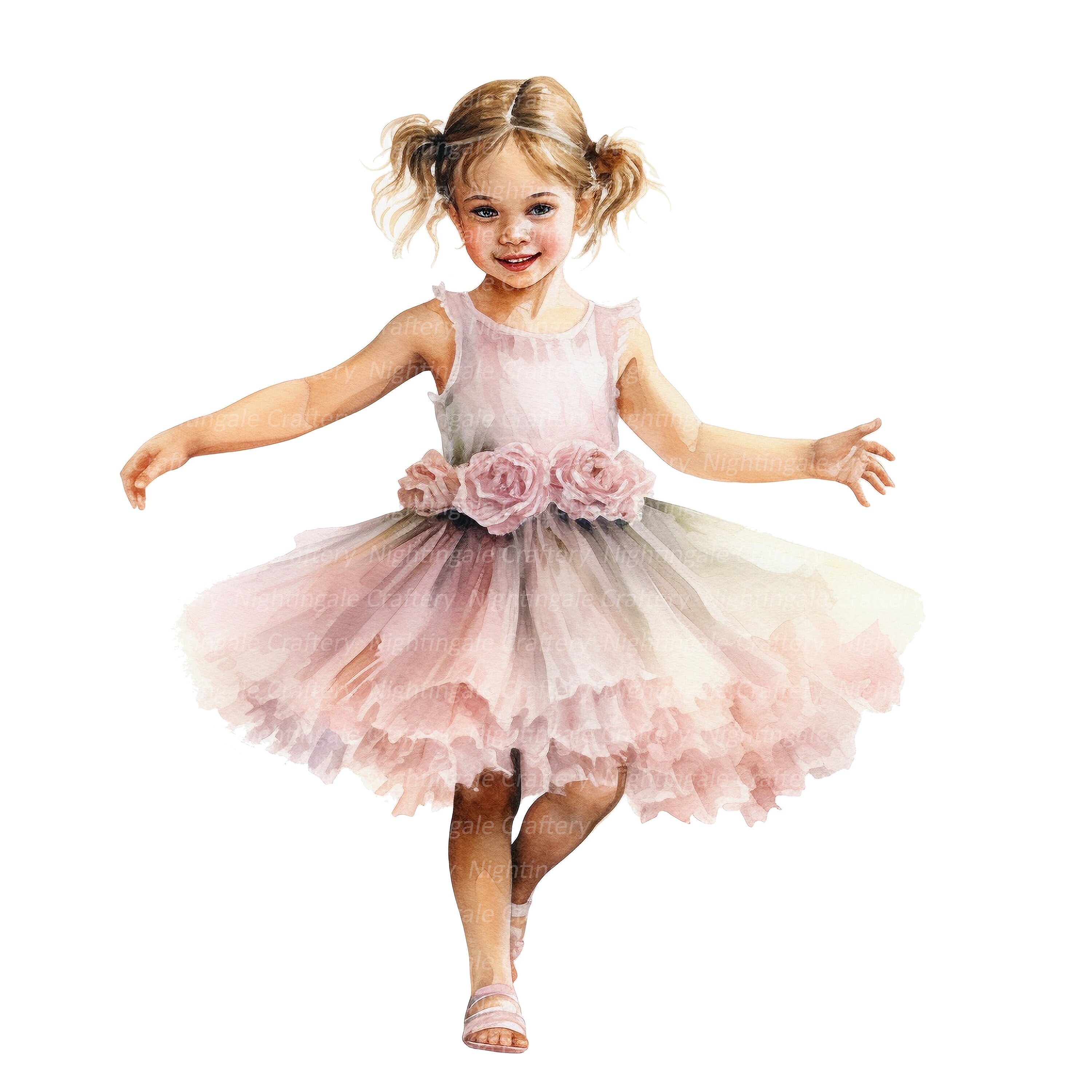 10 Little Girl Ballerina Clipart, Ballet Dancer, Printable Watercolor ...