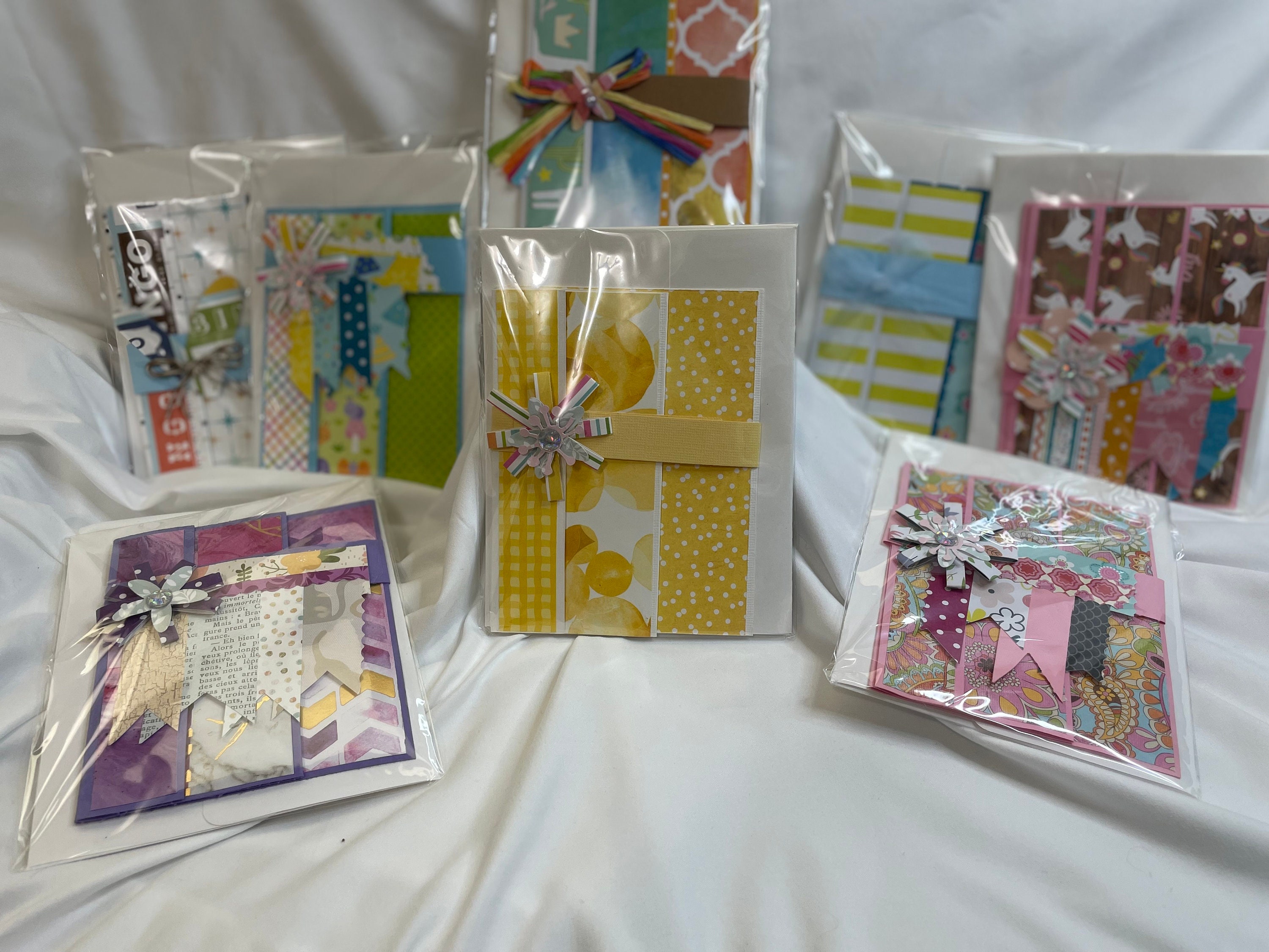 Handmade Tri-fold Greeting Card Bundle – A2 Blank Cards With Envelopes ...