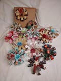 Handmade Cardstock Christmas Gift Bows, Holiday Decor, Set of 8