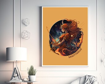 Digital Wall Art Zodiac "Sagittarius" , Wall Art for Home Decor, Custom Wall Art, Printable Digital Wall Art, Art For Wall, Wall Art Gift