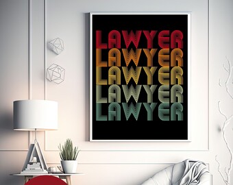 Digital Wall Art Text "LAWYER" , Wall Art for Home Decor, Custom Wall Art, Printable Digital Wall Art, Art For Wall, Wall Art Gift, Lawyer