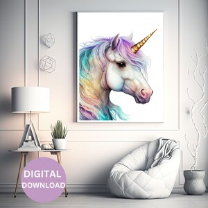 Digital Wall Art with "Unicorn" , Wall Art for Home Decor, Custom Wall Art, Printable Digital Wall Art, Art For Wall, Wall Art Gift