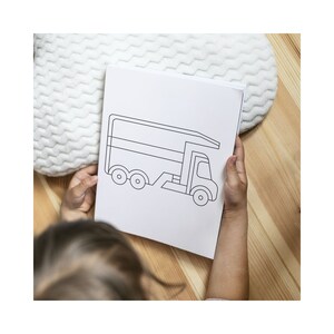 Kids Digital Coloring Book With Vehicles, Downloadable Coloring Book, Coloring Book for Kids, Coloring Pages for Children, Home School Arts