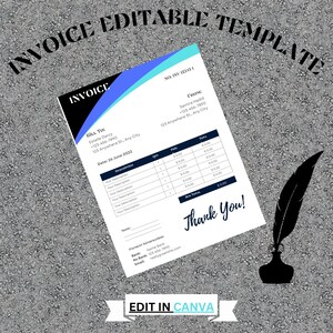 Digital Editable Invoice, Edit in Canva, Business Editable Invoice,Invoice Editable Template, Invoice Download