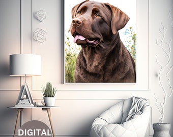 Digital Wall Art with "Labrador Dog" , Wall Art for Home Decor, Custom Wall Art, Printable Digital Wall Art, Art For Wall, Wall Art Gift