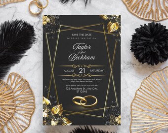Editable Digital Save the Date Template – Customizable Wedding Invitation, Instant Download, Modern & Elegant Design