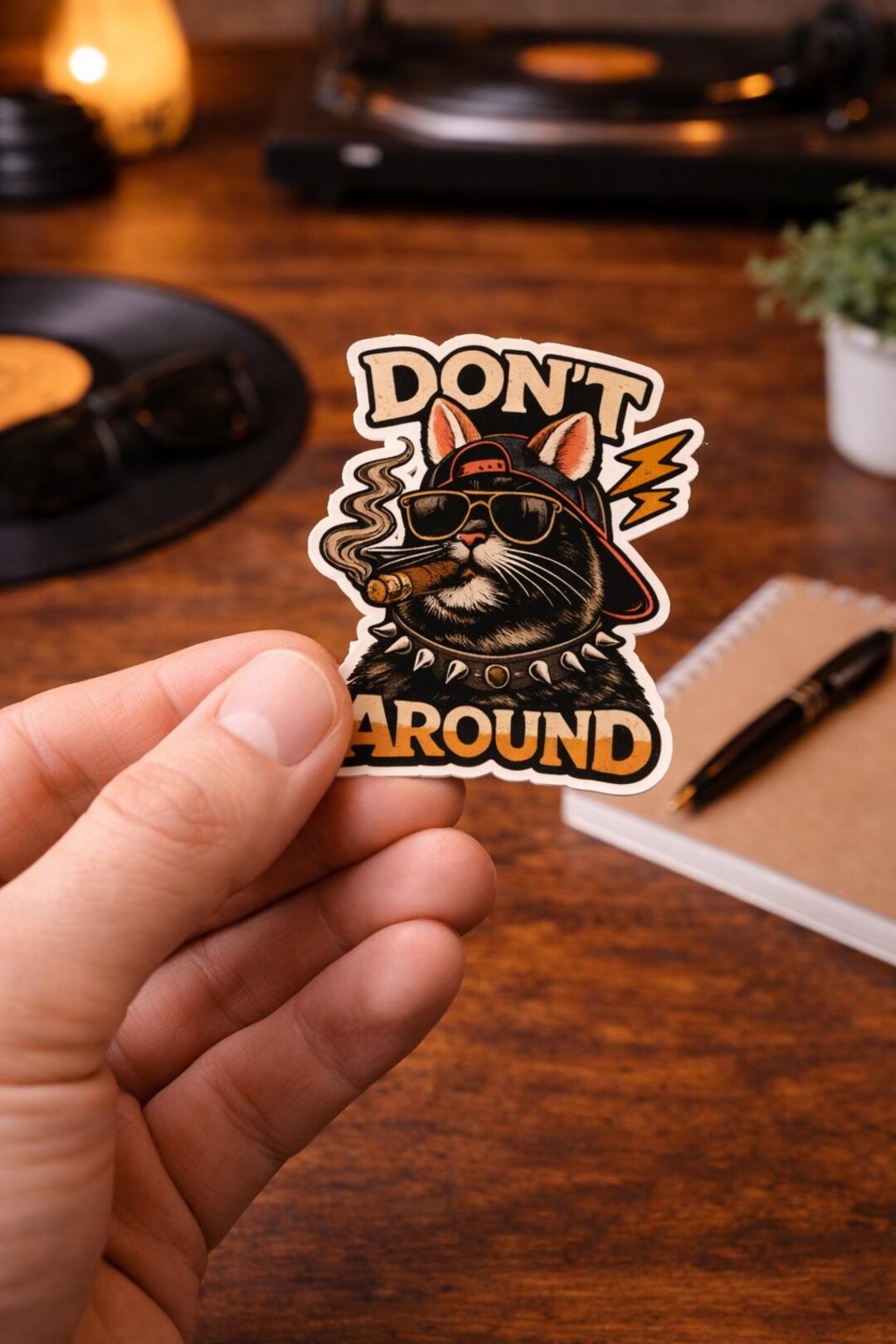 Funny Black Cat Sticker, Don't Mess Around Vinyl Decal, Waterproof Cat ...