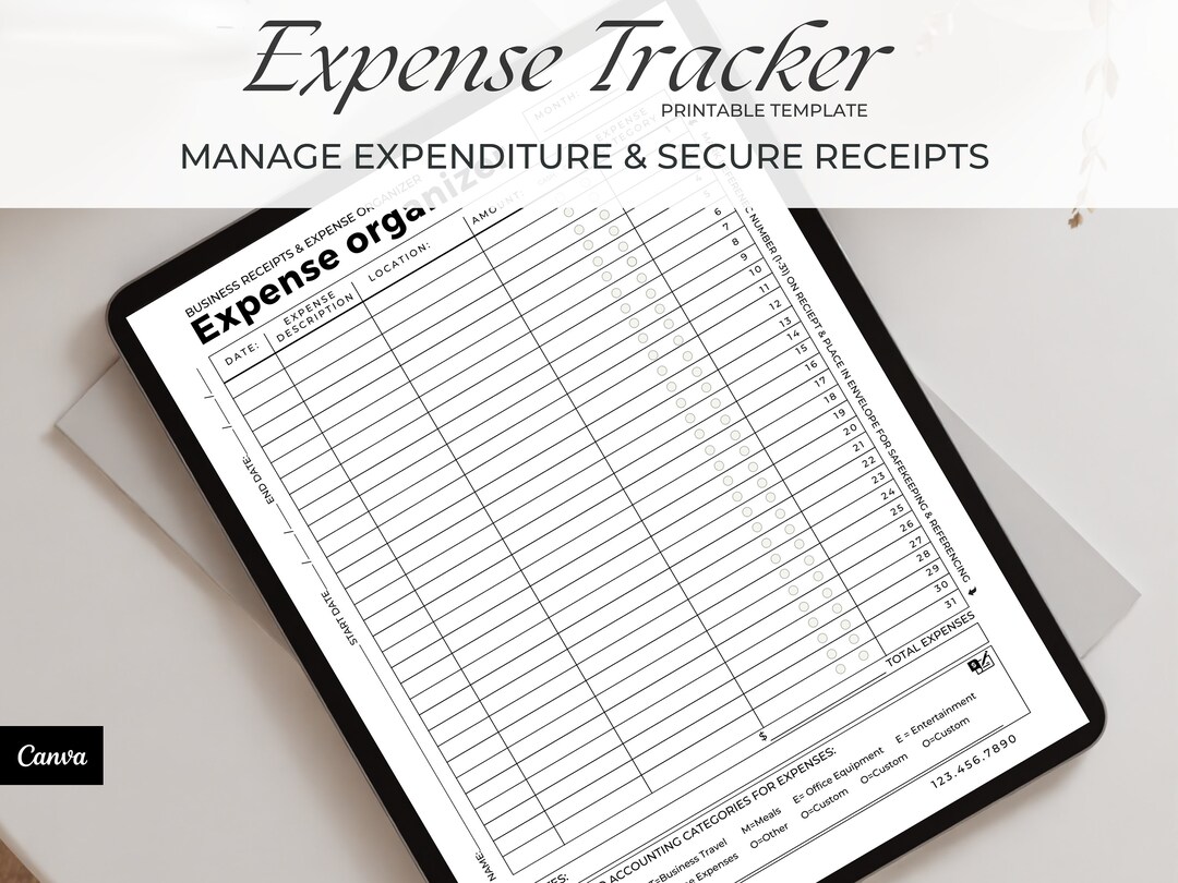Expense Tracker, Receipts Tracker, Business Tracker, Commision Sheet