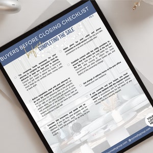 Buyers Before Closing Checklist, Realtor Client Checklist, Buyer&#39;s Checklist, Checklist Template, Buyers, Real Estate Purchase Template