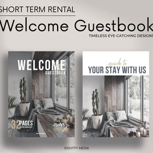 Airbnb Welcome Book, VBRO Short Term Rental Welcome Guestbooks, House Host Guidebook, Guest Book Canva Template, Vacation Rental Template