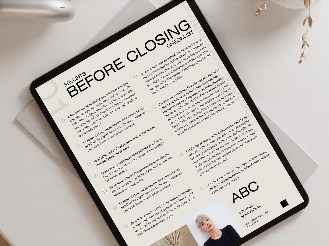 Seller's Before & After Closing Checklist, After Closing Checklist ...