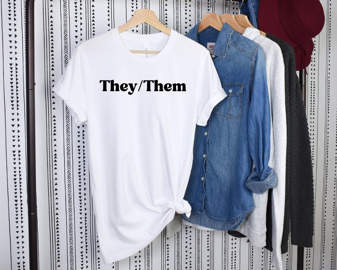 They/them Pronouns Tshirt, Gender Pronouns, Retro Print Tshirt, Gender ...