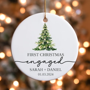First Christmas Married Ornament, Mr Mrs Ornament, Personalized Wedding Gift, Newlywed Christmas Gift, Our First Christmas Engaged Ornament