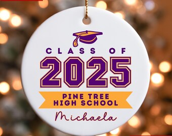 Personalized Graduation Ornament, Senior Ornament, Graduation Keepsake, High School Graduation Gift, Graduation Christmas Ornaments 2024