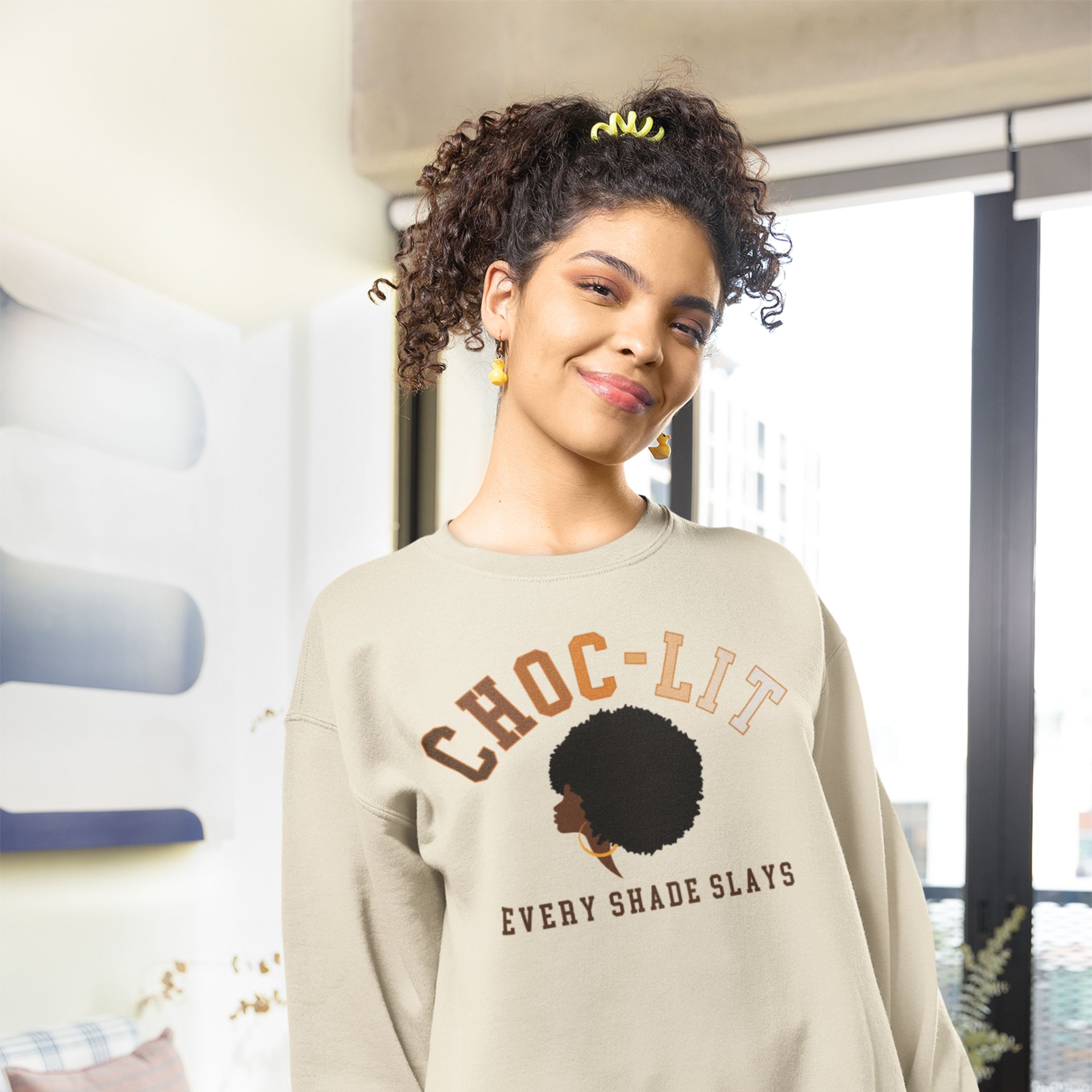 Melanin Locs Girl Knit Sweatshirt Dreadlock Black Pride African American TS02 main image 0
