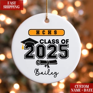 Personalized Graduation Ornament, Senior Ornament, Graduation Keepsake, High School Graduation Gift, Graduation Christmas Ornaments 2024