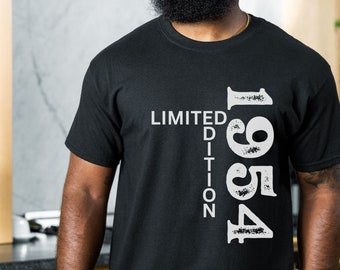 Personalized 70th Birthday T-shirt, Limited Edition 1954 B-Day Shirt, Women Men 70th Birthday Gifts, Custom Year Milestone Birthday Presents