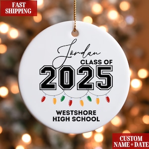 Personalized Graduation Ornament, Senior Ornament, Graduation Keepsake, Senior 2025 Graduation Gift, Graduation Christmas Ornaments 2024