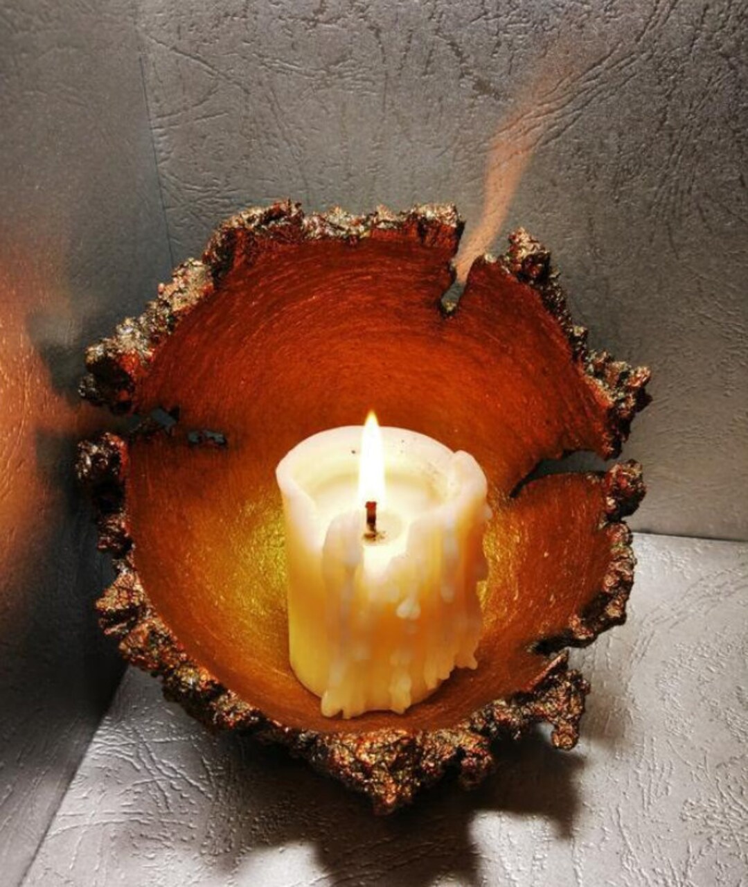 Candlestick Made of Concrete With Glue Etsy