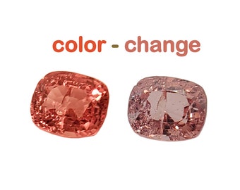 Spinel zmieniający kolor, 1,40 ct, 6,9 x 5,8 x 4,0 mm, jasny brzoskwiniowy do pomarańczowego