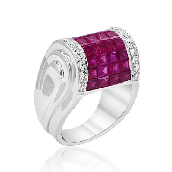 INVISIBLE SETTING RUBY Ring. - image 1