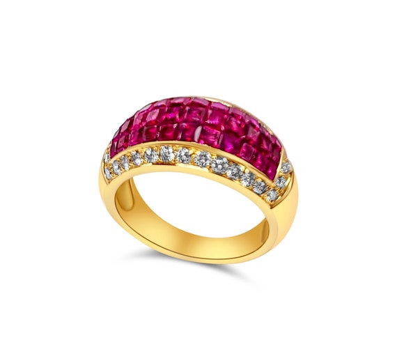 INVISIBLE SETTING RUBY Ring. - image 1