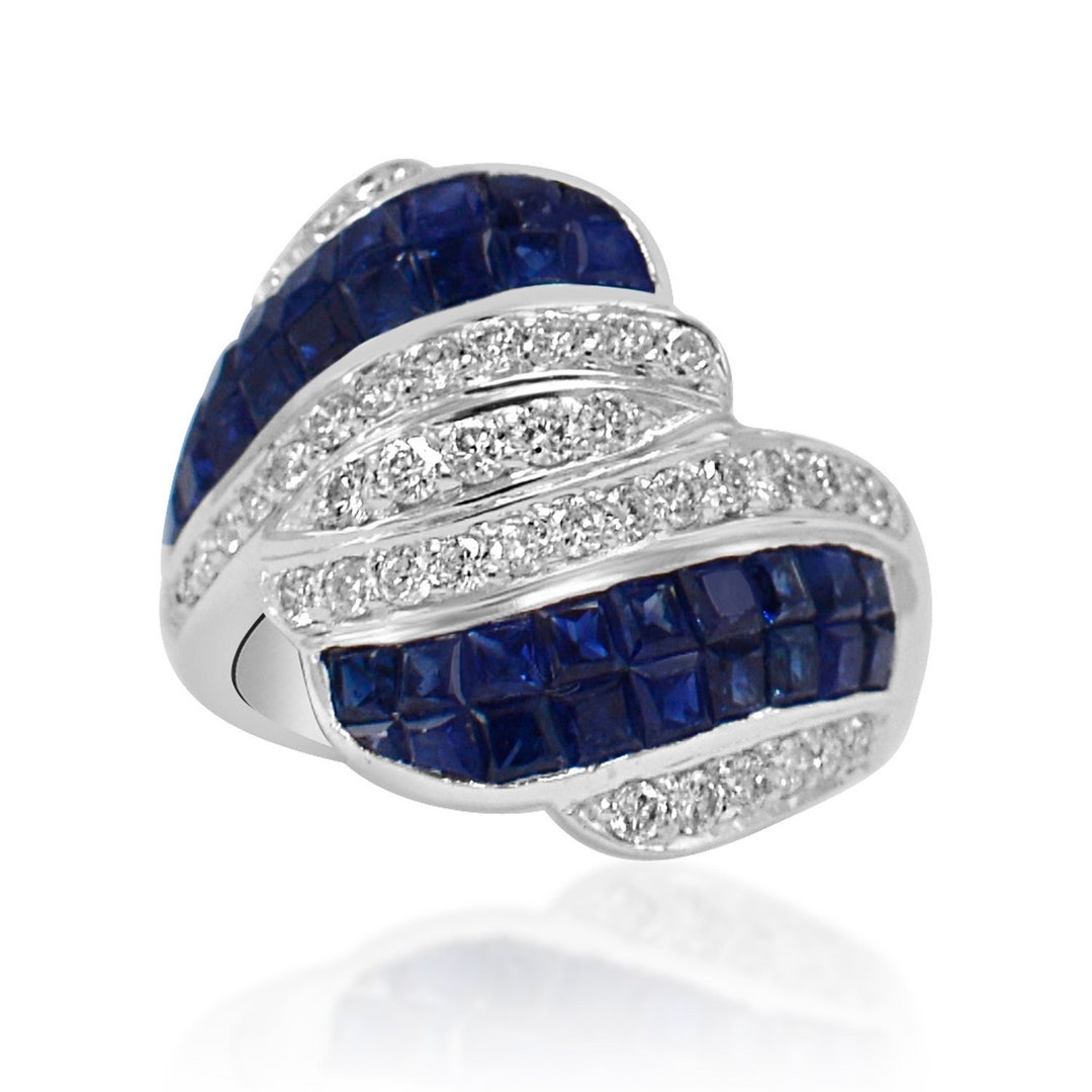 Single Line Invisible Setting Ring INVISIBLE SETTING SAPPHIRE Ring. - Etsy