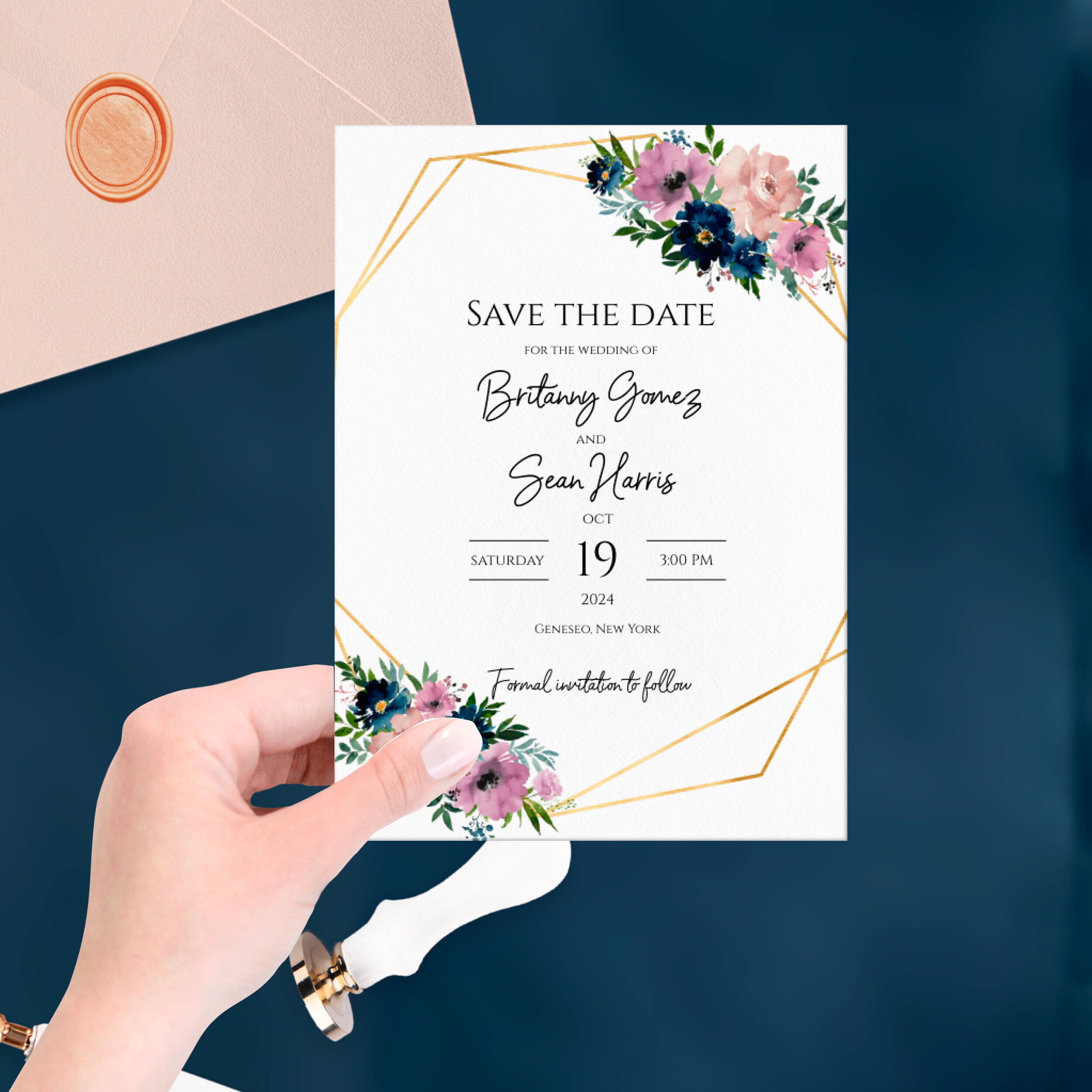 Wedding Invitation MEGA Bundle Template Navy &amp; Mauve, Wedding Invites ...